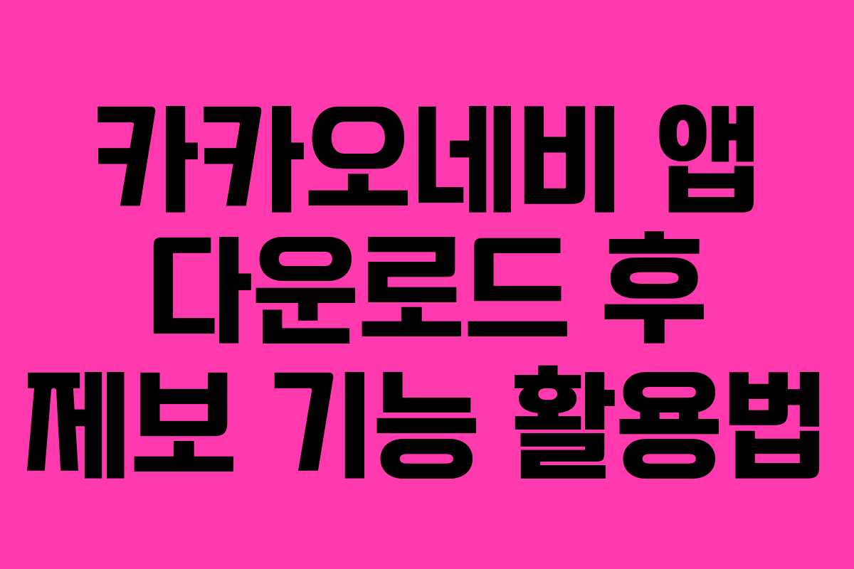 카카오네비-앱-다운로드-후-제보-기능-활용법
