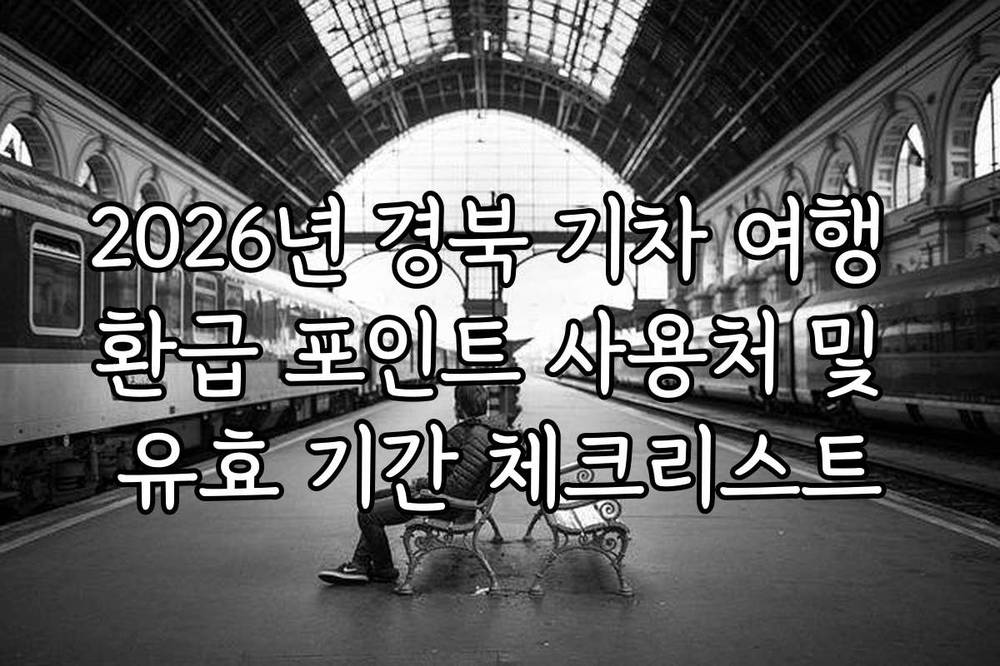 2026년 경북 기차 여행 환급 포인트 사용처 및 유효 기간 체크리스트