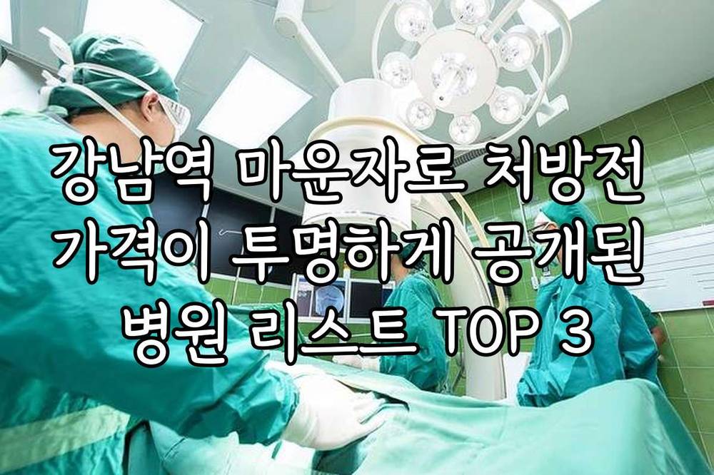강남역 마운자로 처방전 가격이 투명하게 공개된 병원 리스트 TOP 3
