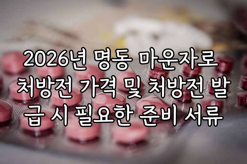 2026년 명동 마운자로 처방전 가격 및 처방전 발급 시 필요한 준비 서류