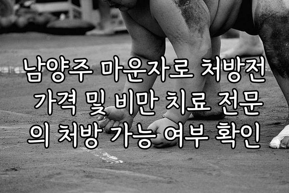 남양주 마운자로 처방전 가격 및 비만 치료 전문의 처방 가능 여부 확인