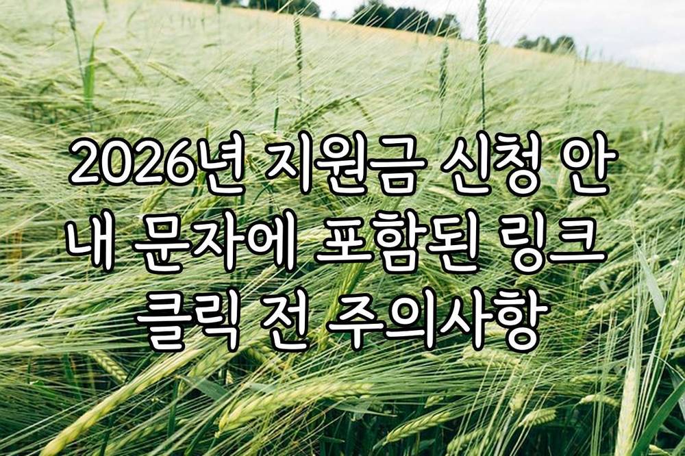 2026년 지원금 신청 안내 문자에 포함된 링크 클릭 전 주의사항