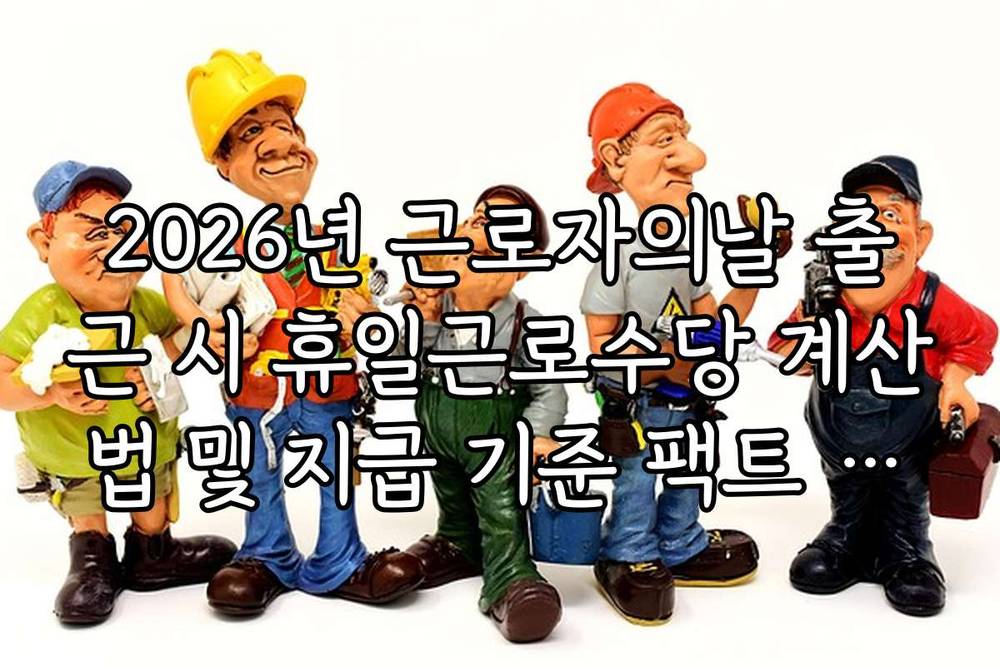 2026년 근로자의날 출근 시 휴일근로수당 계산법 및 지급 기준 팩트 체크