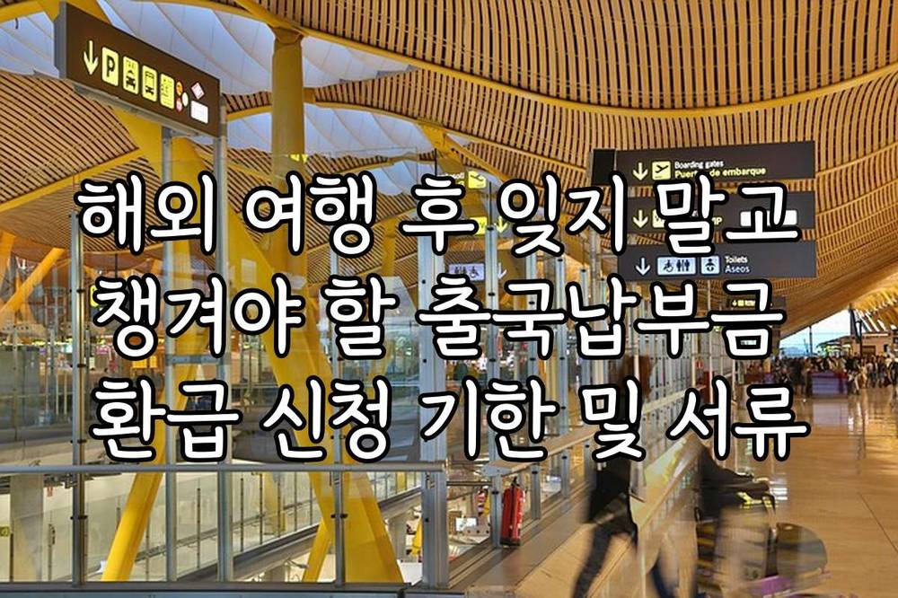 해외 여행 후 잊지 말고 챙겨야 할 출국납부금 환급 신청 기한 및 서류