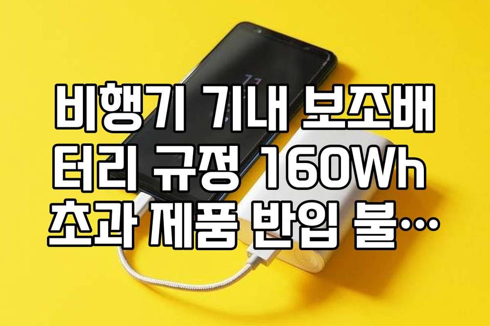 비행기 기내 보조배터리 규정 160Wh 초과 제품 반입 불가능 팩트 체크