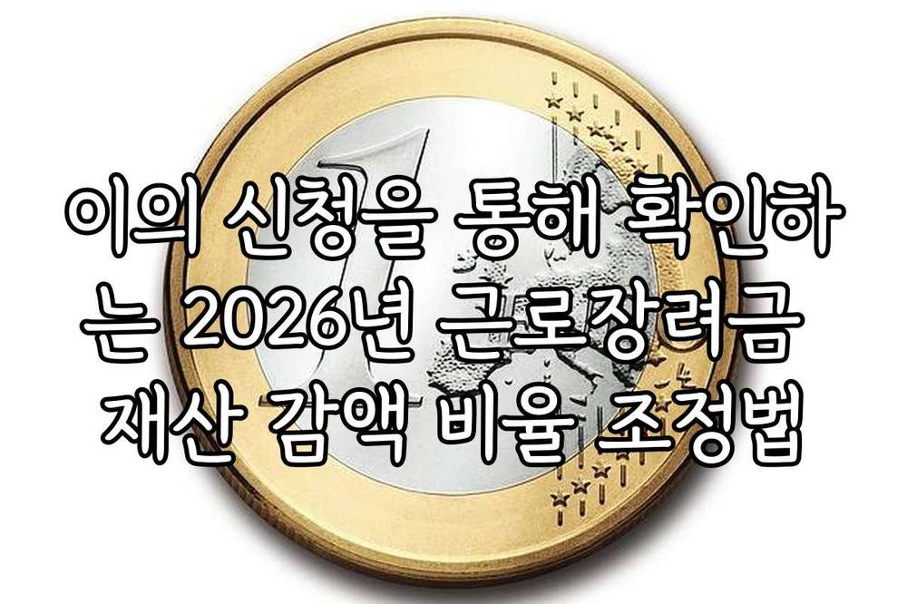 이의 신청을 통해 확인하는 2026년 근로장려금 재산 감액 비율 조정법