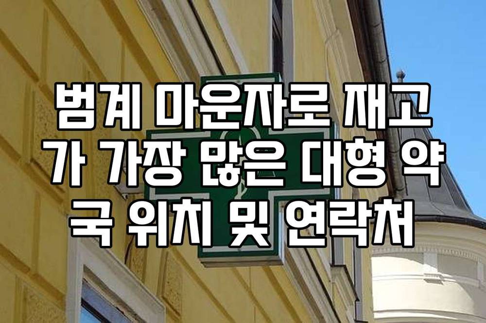 범계 마운자로 재고가 가장 많은 대형 약국 위치 및 연락처