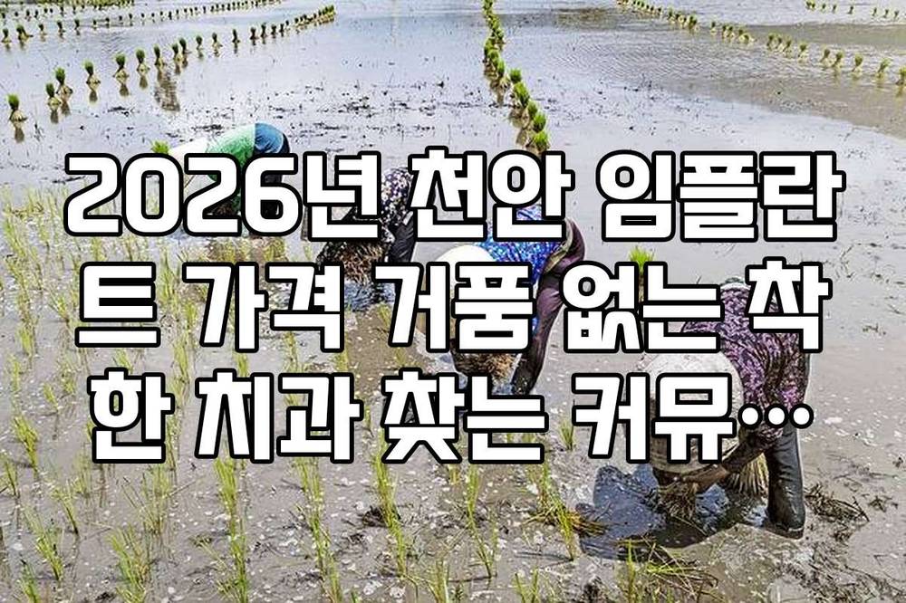 2026년 천안 임플란트 가격 거품 없는 착한 치과 찾는 커뮤니티 팁