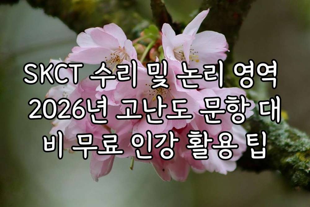 SKCT 수리 및 논리 영역 2026년 고난도 문항 대비 무료 인강 활용 팁