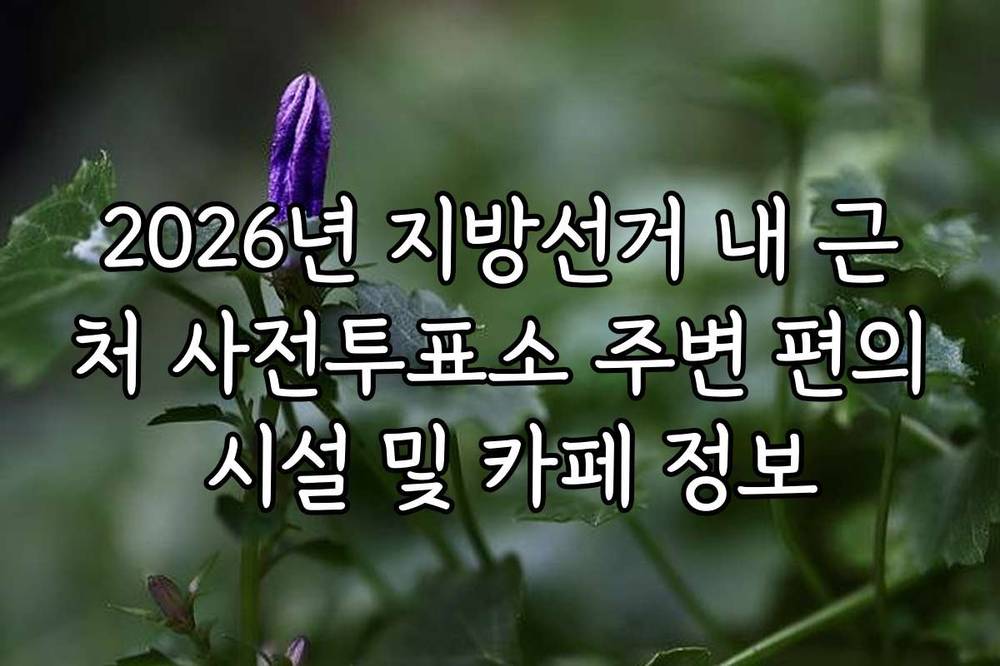 2026년 지방선거 내 근처 사전투표소 주변 편의 시설 및 카페 정보