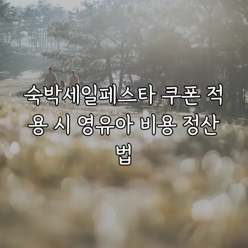 숙박세일페스타 쿠폰 적용 시 영유아 비용 정산법