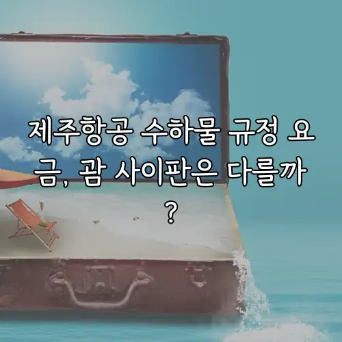 제주항공 수하물 규정 요금, 괌 사이판은 다를까?