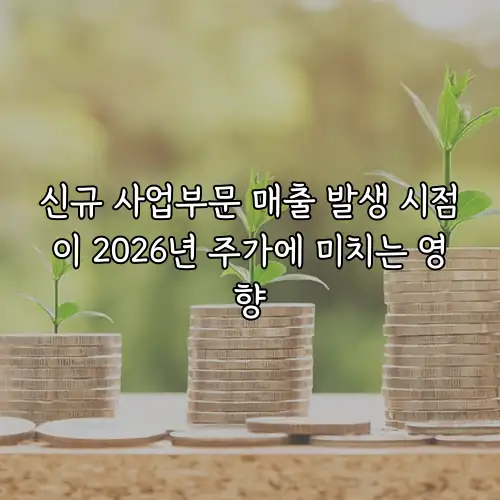 신규 사업부문 매출 발생 시점이 2026년 주가에 미치는 영향