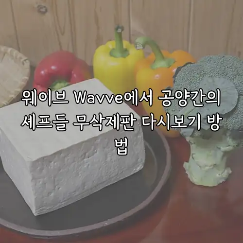 웨이브 Wavve에서 공양간의셰프들 무삭제판 다시보기 방법