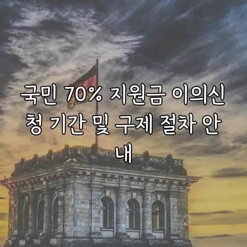 국민 70% 지원금 이의신청 기간 및 구제 절차 안내