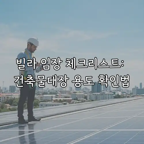 빌라 임장 체크리스트: 건축물대장 용도 확인법