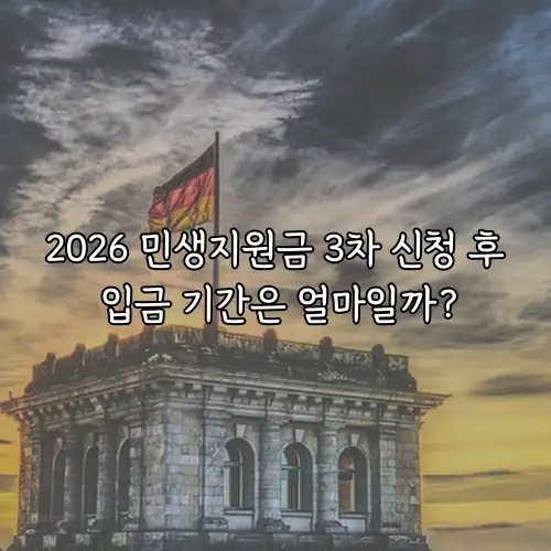 2026 민생지원금 3차 신청 후 입금 기간은 얼마일까?