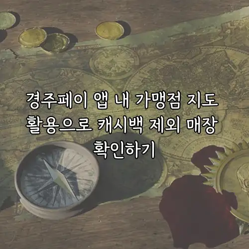 경주페이 앱 내 가맹점 지도 활용으로 캐시백 제외 매장 확인하기