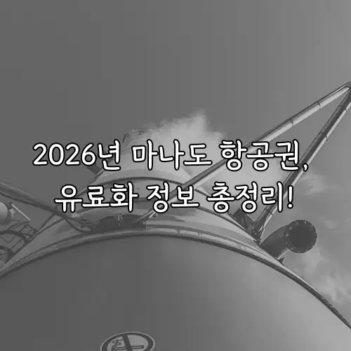 2026년 마나도 항공권, 유료화 정보 총정리!