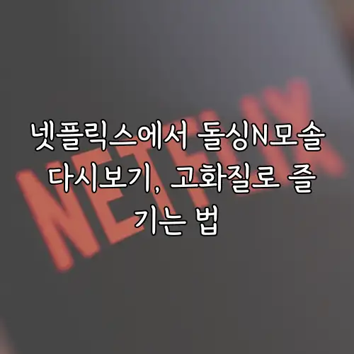 넷플릭스에서 돌싱N모솔 다시보기, 고화질로 즐기는 법