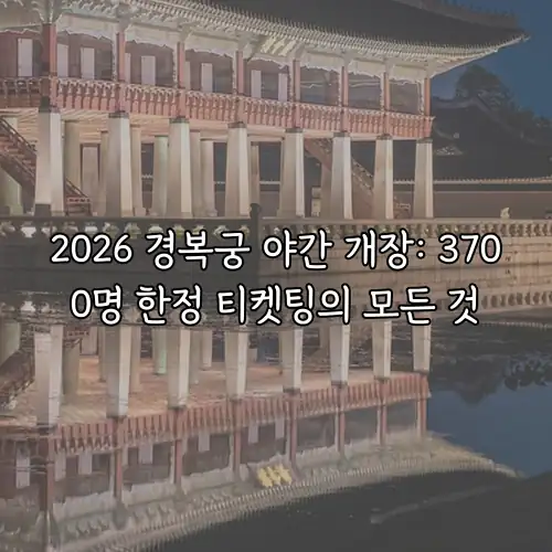2026 경복궁 야간 개장: 3700명 한정 티켓팅의 모든 것