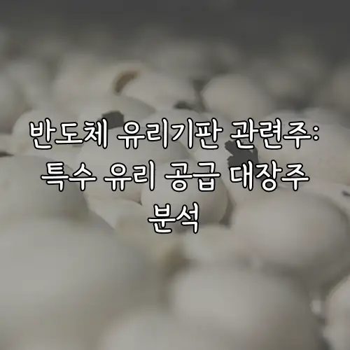 반도체 유리기판 관련주: 특수 유리 공급 대장주 분석