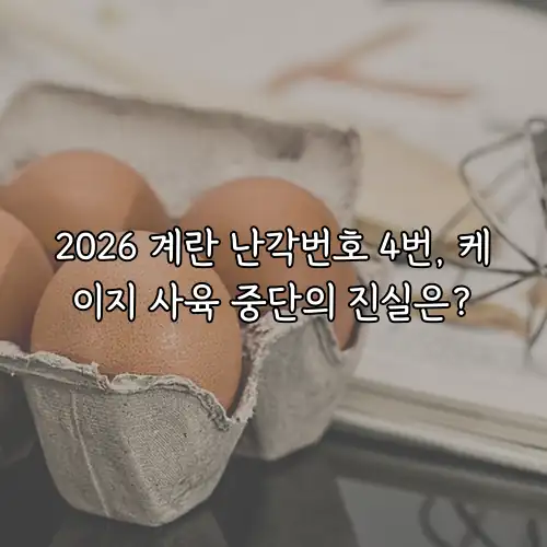 2026 계란 난각번호 4번, 케이지 사육 중단의 진실은?
