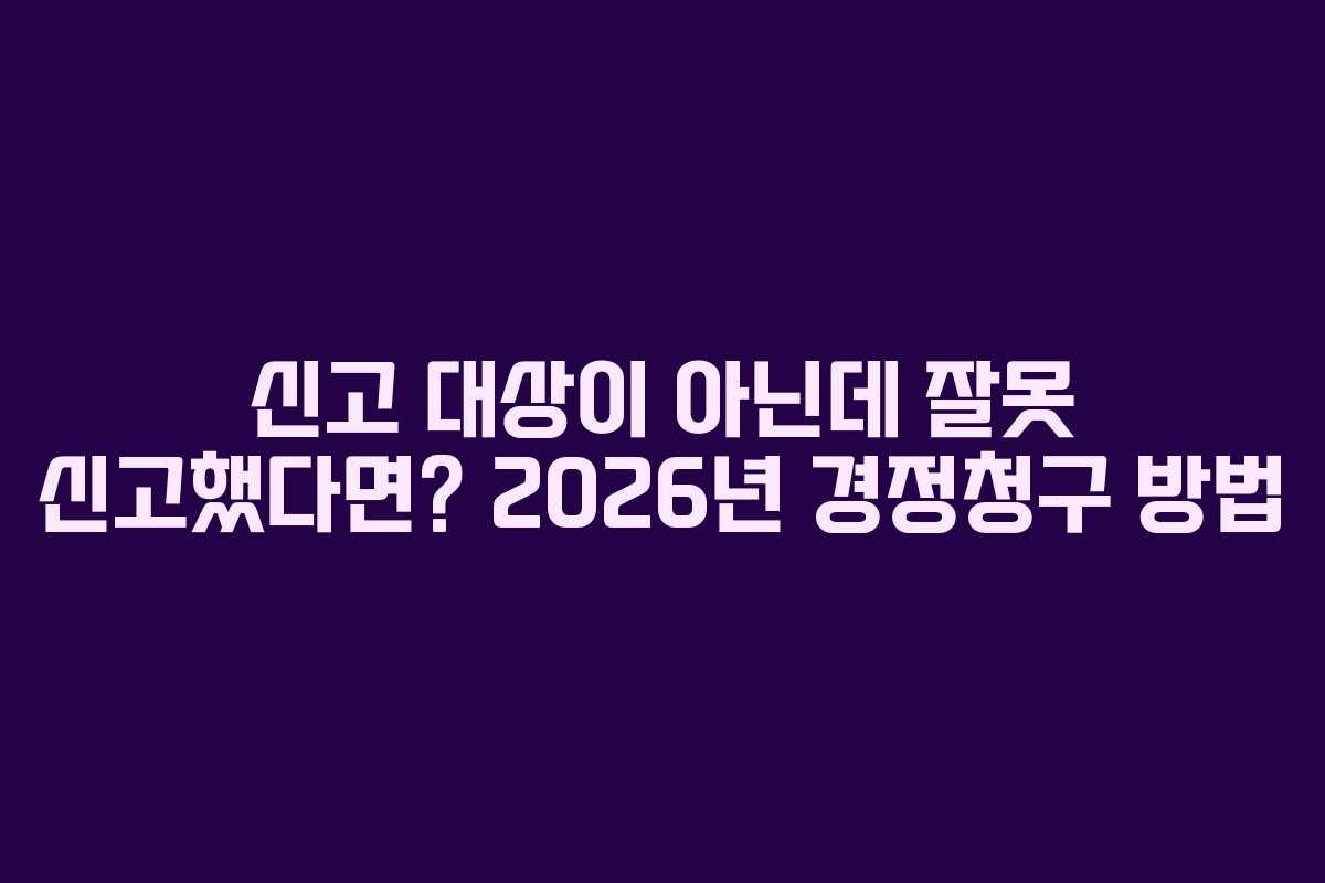 신고-대상이-아닌데-잘못-신고했다면-2026년-경정청구-방법