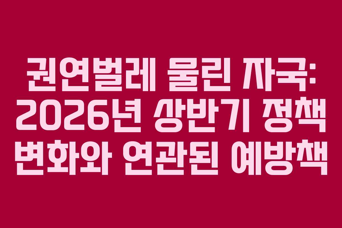 권연벌레-물린-자국-2026년-상반기-정책-변화와-연관된-예방책