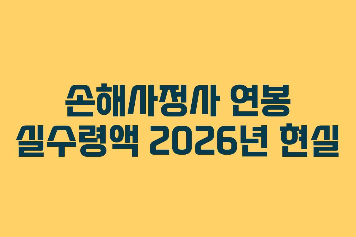 손해사정사-연봉-실수령액-2026년-현실