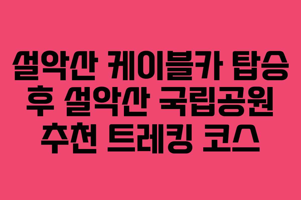 설악산-케이블카-탑승-후-설악산-국립공원-추천-트레킹-코스