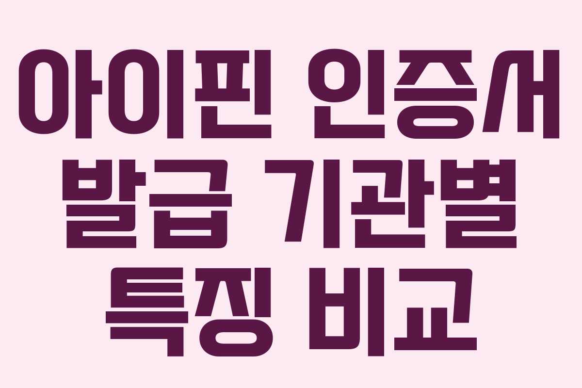 아이핀-인증서-발급-기관별-특징-비교