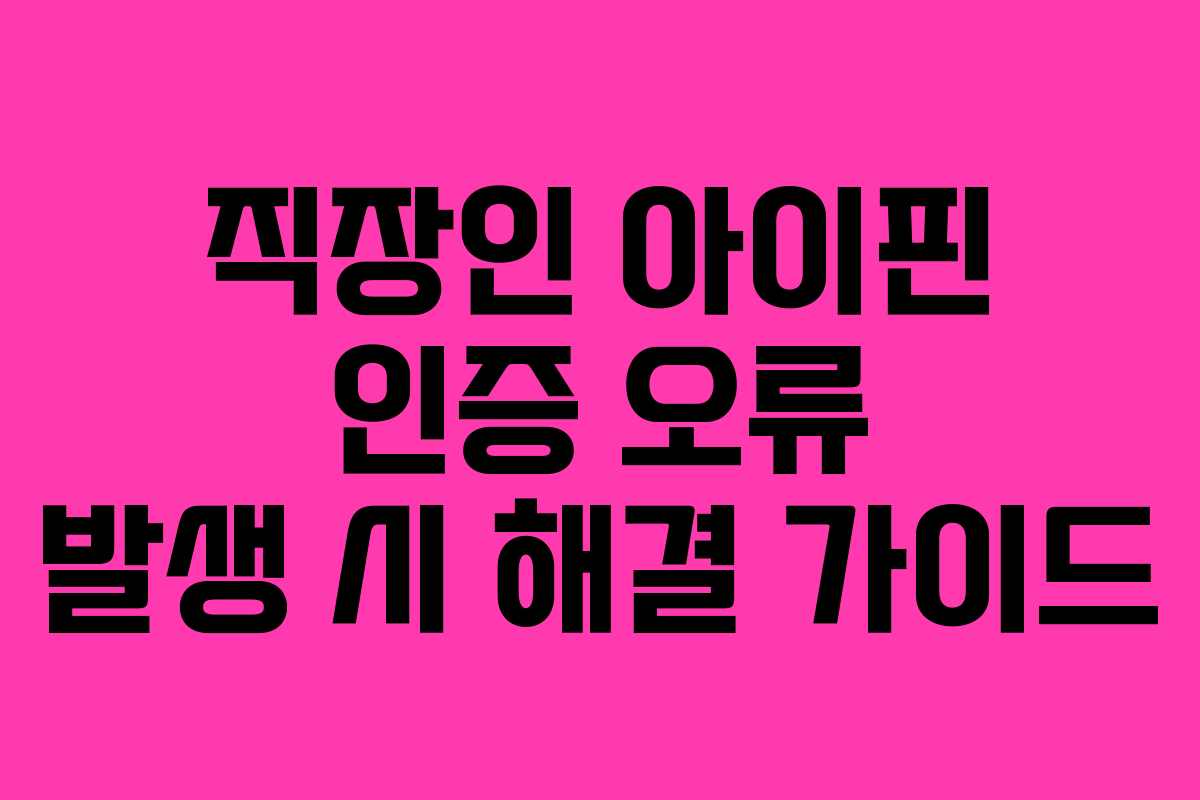 직장인-아이핀-인증-오류-발생-시-해결-가이드