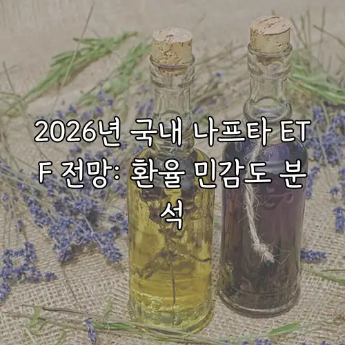 2026년 국내 나프타 ETF 전망: 환율 민감도 분석