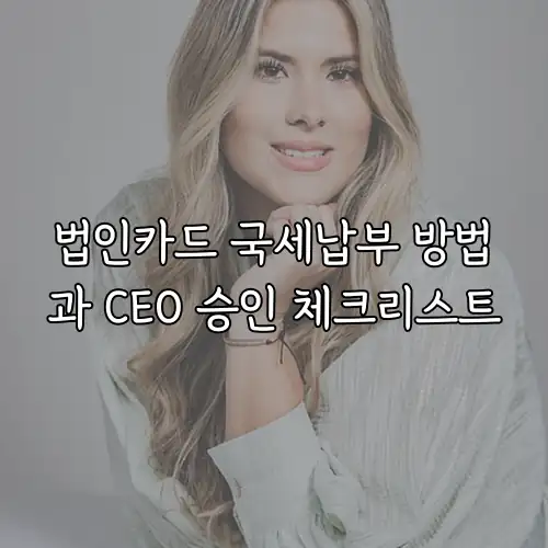 법인카드 국세납부 방법과 CEO 승인 체크리스트