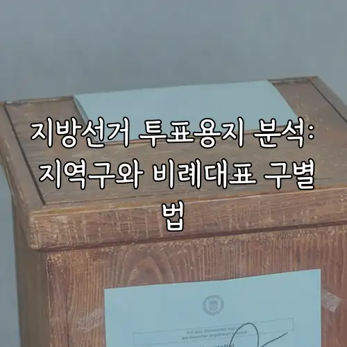 지방선거 투표용지 분석: 지역구와 비례대표 구별법