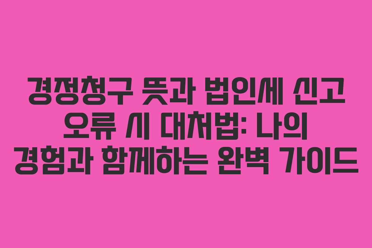 경정청구-뜻과-법인세-신고-오류-시-대처법-나의-경험과-함께하는-완벽-가이드