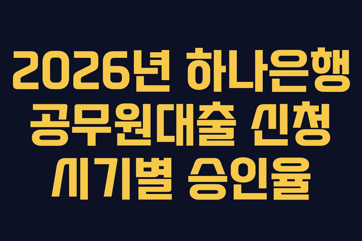 2026년-하나은행-공무원대출-신청-시기별-승인율