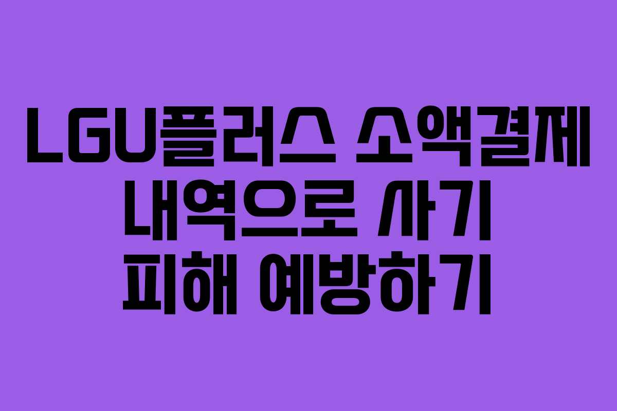 LGU플러스-소액결제-내역으로-사기-피해-예방하기
