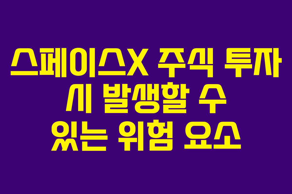스페이스X-주식-투자-시-발생할-수-있는-위험-요소