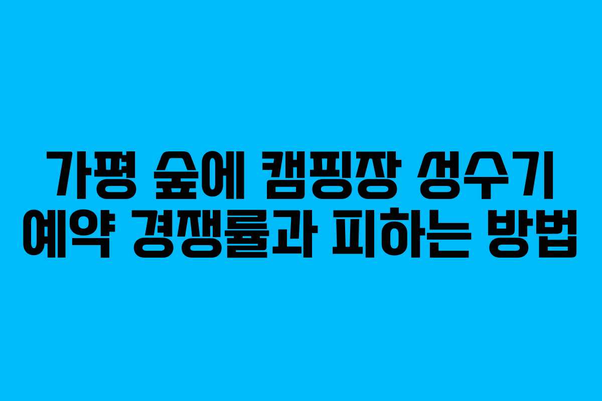 가평-숲에-캠핑장-성수기-예약-경쟁률과-피하는-방법