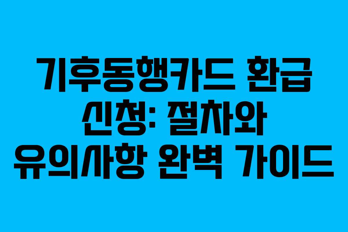 기후동행카드-환급-신청-절차와-유의사항-완벽-가이드