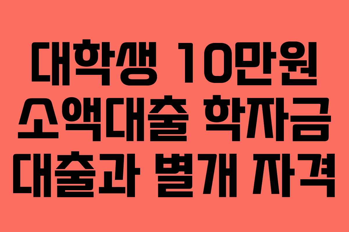 대학생-10만원-소액대출-학자금-대출과-별개-자격