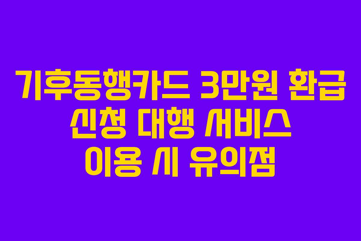 기후동행카드-3만원-환급-신청-대행-서비스-이용-시-유의점